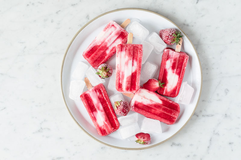 Strawberry Watermelon Vanilla Popsicles
