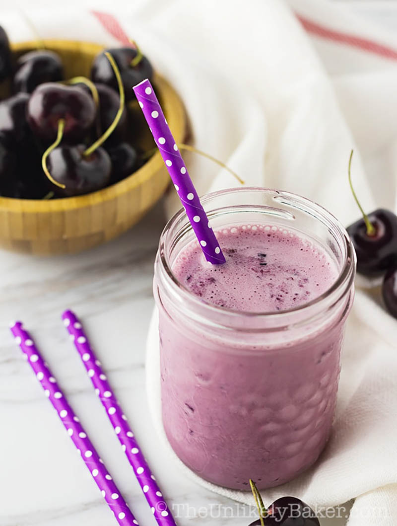 Sweet Cherry Vanilla Milkshake | The Unlikely Baker