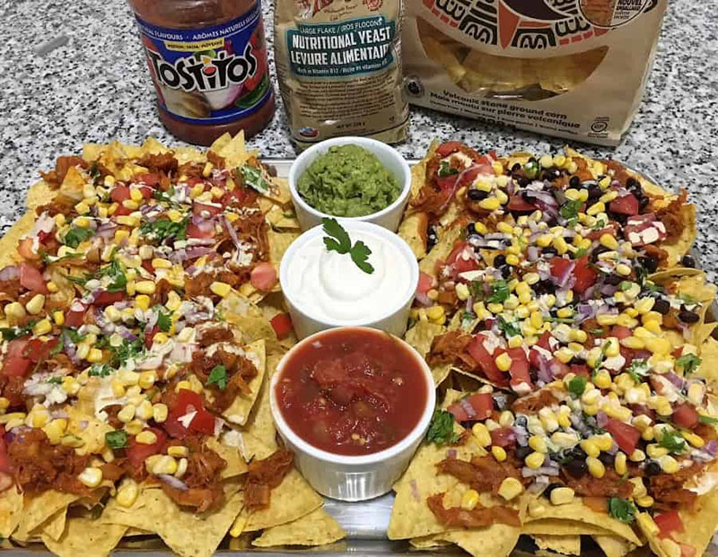 Pulled Jackfruit Nachos with Homemade BBQ Sauce | This Healthy Kitchen