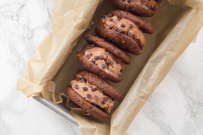 Paleo Chocolate Cookies and Ice Cream Sandwiches