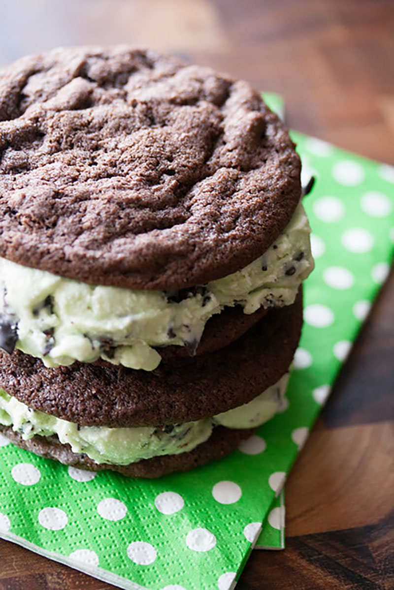 Mint Chocolate Chip Ice Cream Sandwiches | Crumb