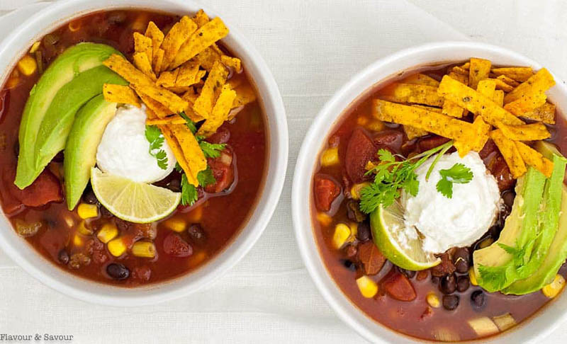 Slow Cooker Vegan Texas Black Bean Soup | Flavour & Savour