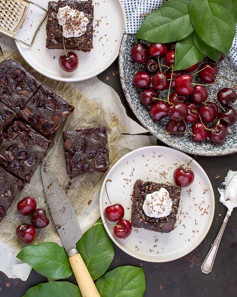 Black Forest Black Bean Brownies