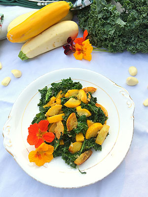 Fried Garlic, Parmesan, Zucchini and Kale | Shifting Roots