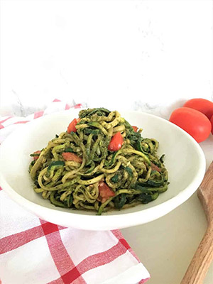 Pesto Zucchini Noodles | This Healthy Kitchen