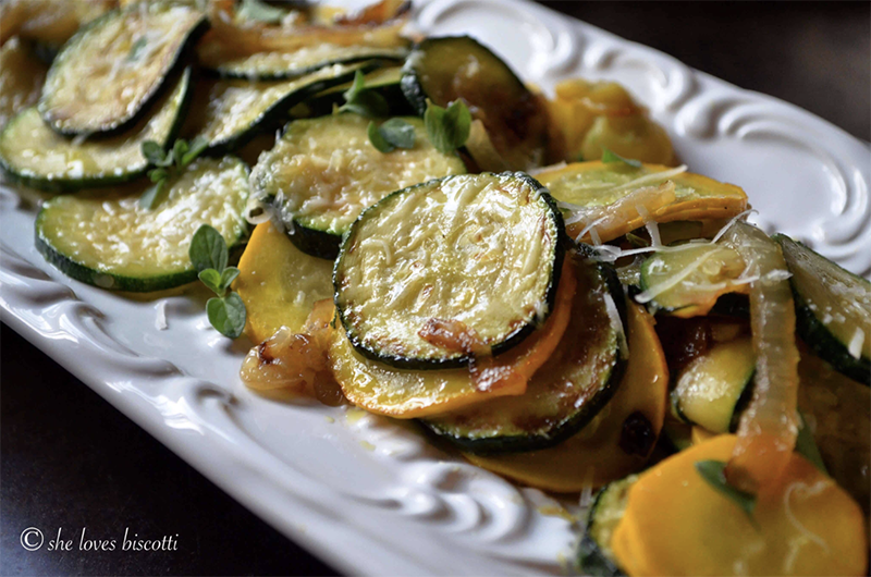 Italian Sauteed Onion and Zucchini Rounds