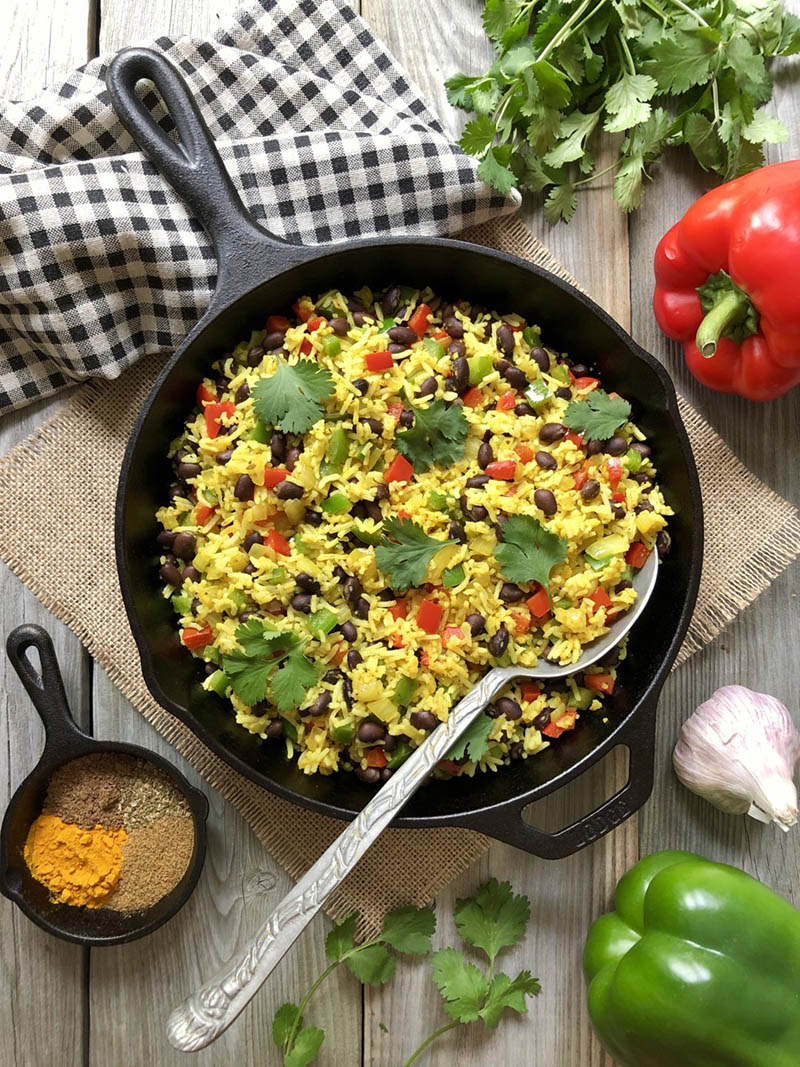 Jewelled Rice and Black Beans | The Kitchen Fairy