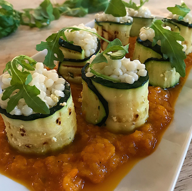 Gunkan makis de tofu basilic et zucchinis