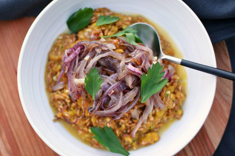 Sugar Pumpkin Farrotto | Dish 'n' the Kitchen