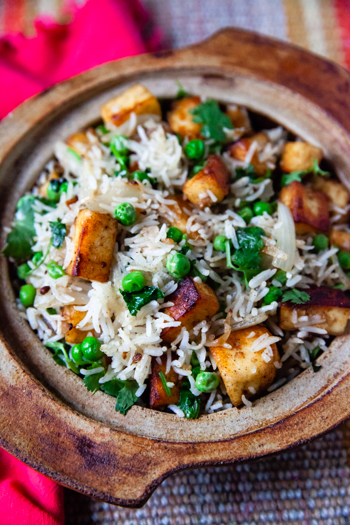 Fragrant Cilantro Rice with Paneer and Peas | Food Bloggers of Canada