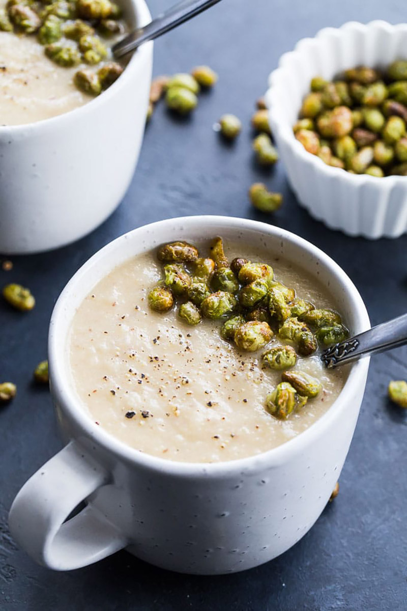 Pear and Parsnip Soup with Crispy Edamame | Crumb Top Baking