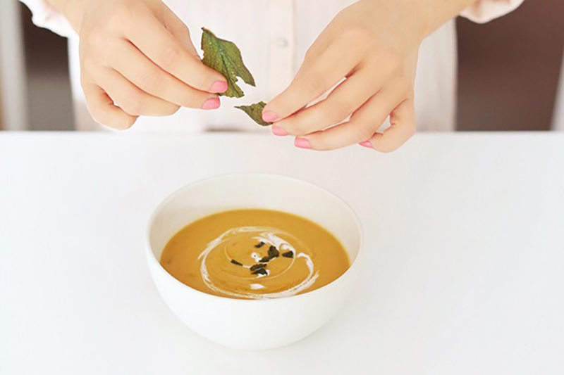 Butternut Squash Soup with Crispy Sage | Justine Celina