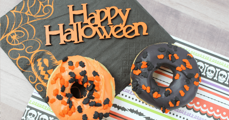 Easy, Baked Cake Mix Halloween Doughnuts | The Mommy Mix