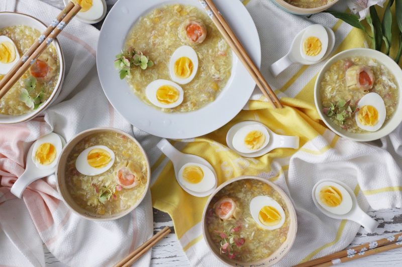 Egg Drop Soup with Sweet Corn and Crab