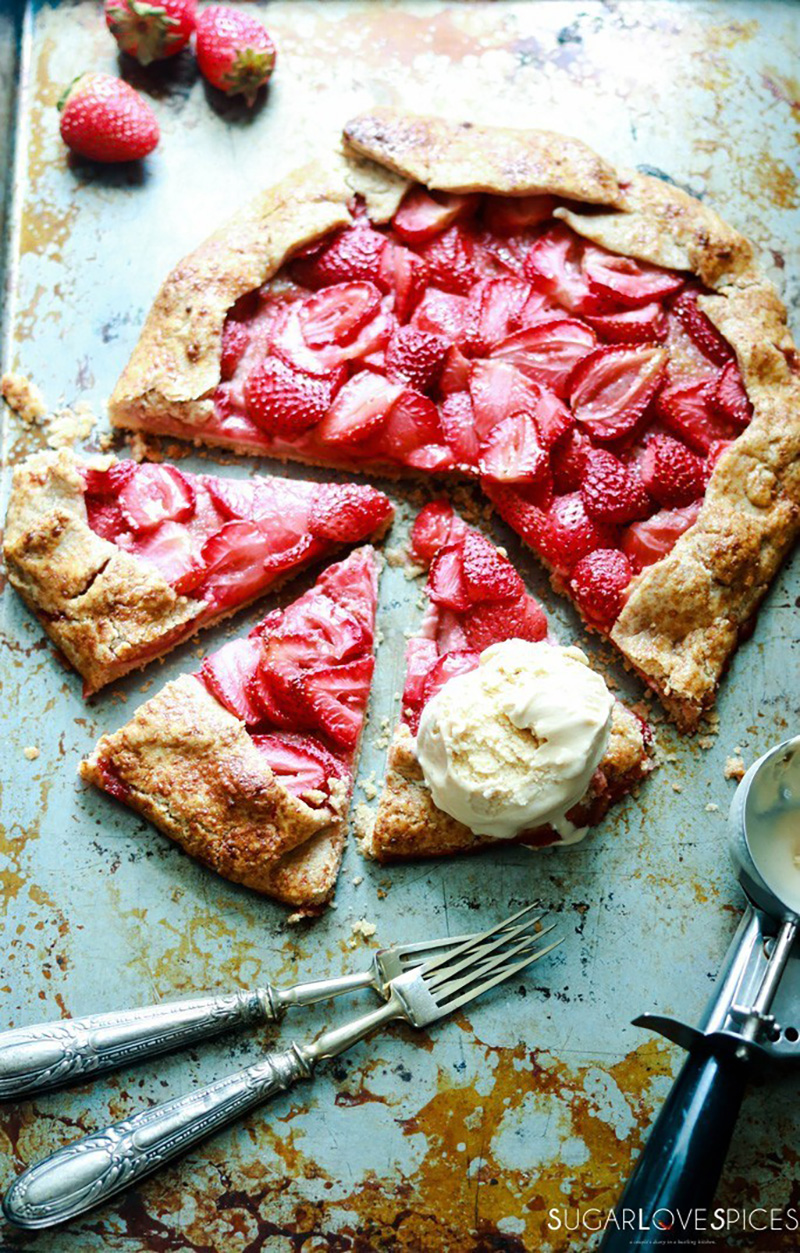 Strawberry Frangipane Galette | SugarLoveSpices