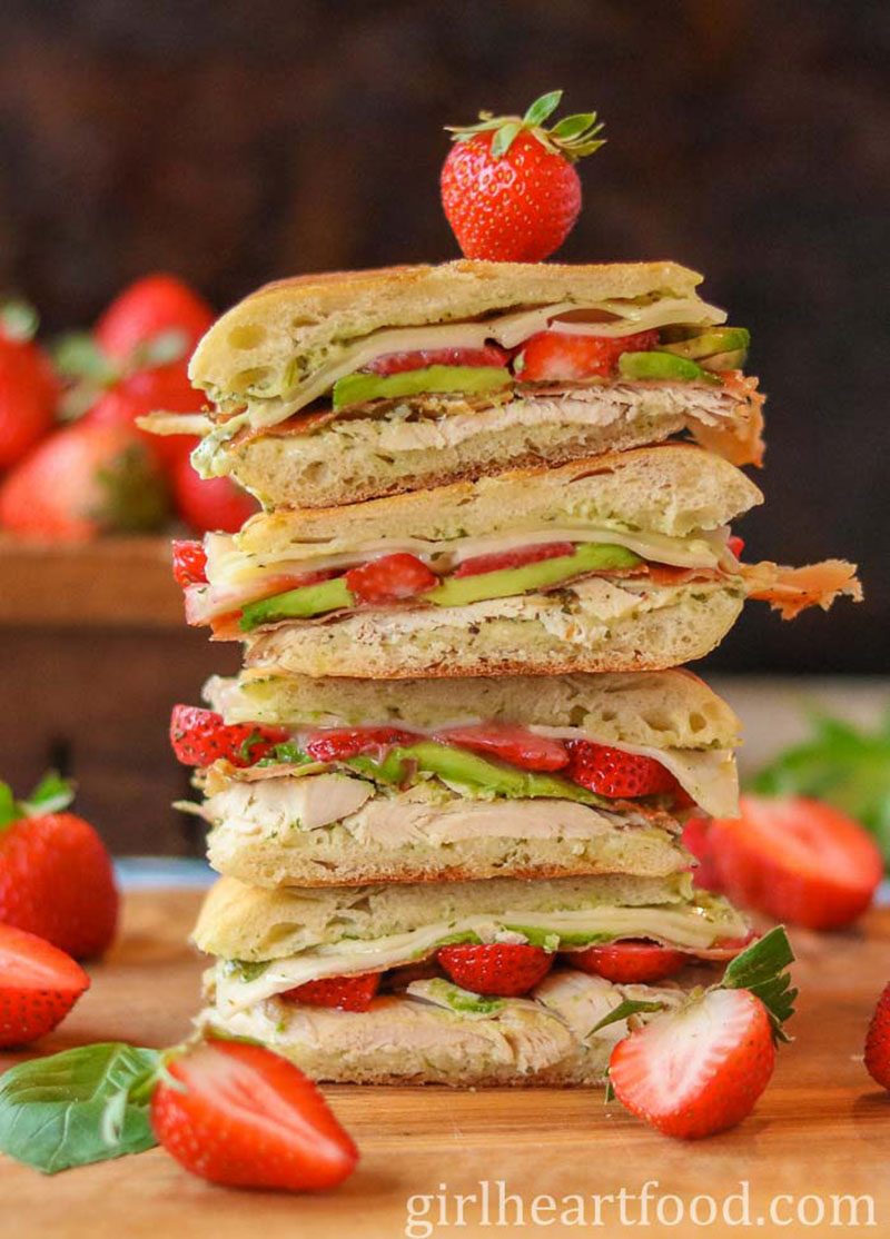 Turkey Panini with Strawberries | Girl Heart Food