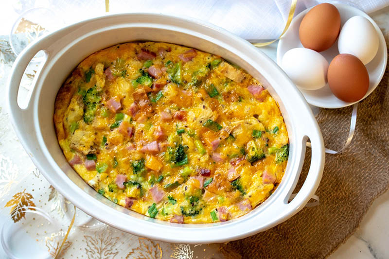 Dinner Strata | Peppers and Pennies