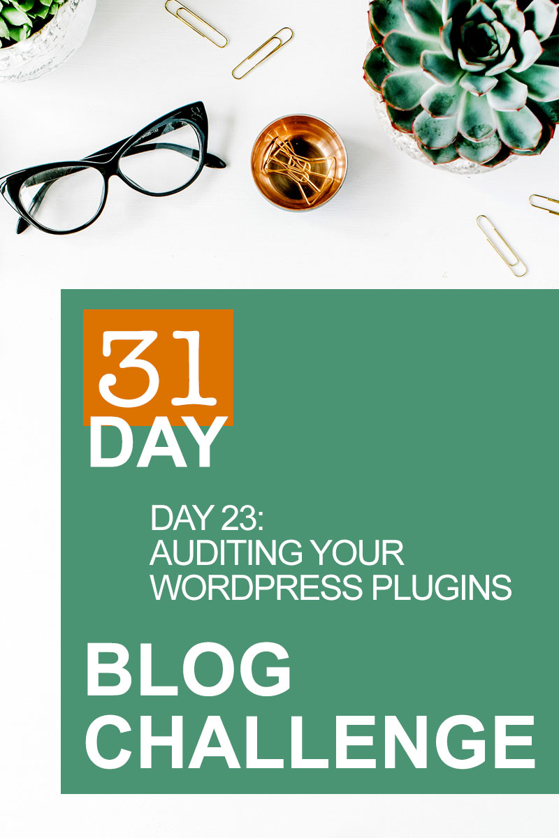 31 Day Blog Challenge Day 23: Auditing Your WordPress Plugins