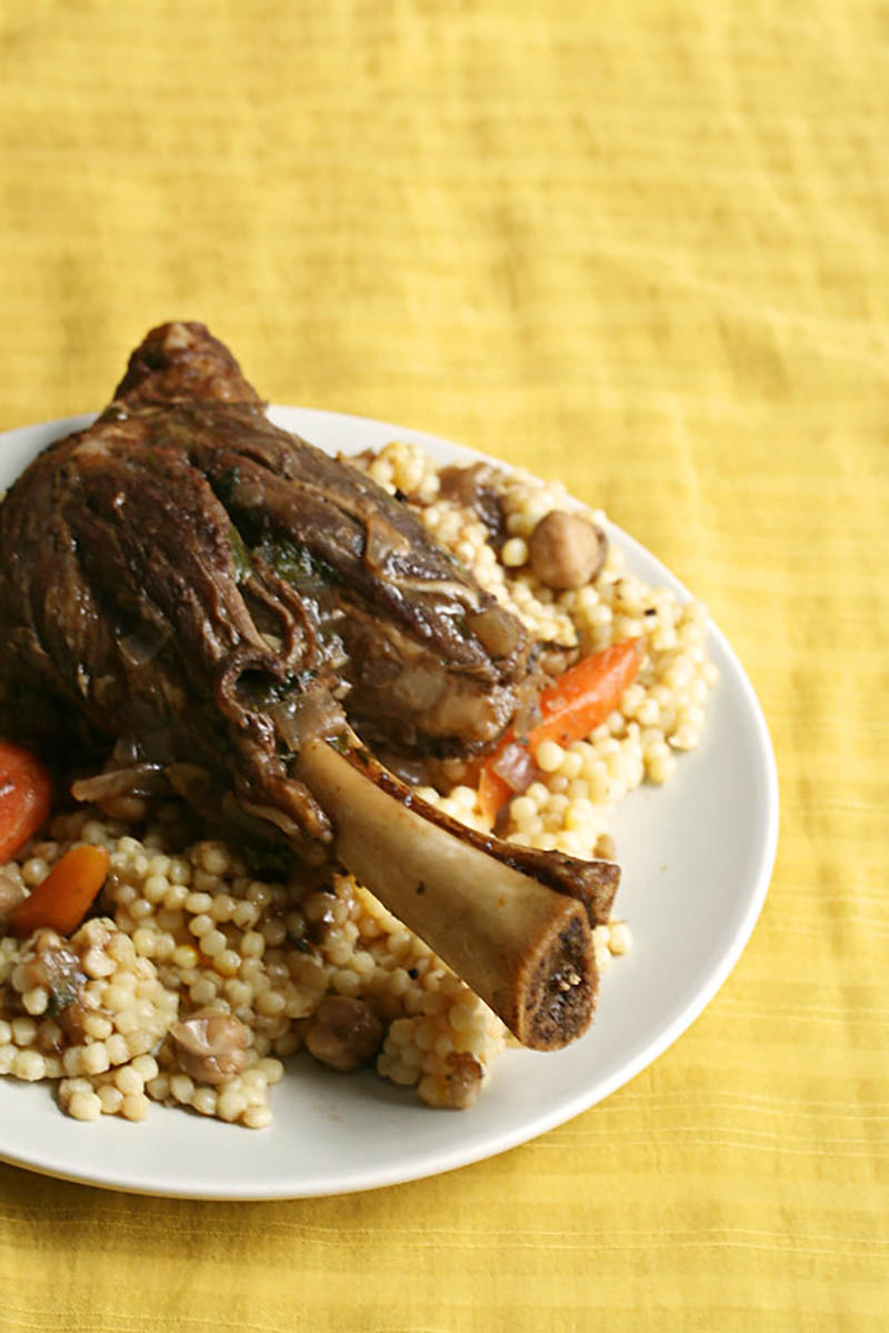 Braised Lamb Shanks with Pomegranate and Chickpeas
