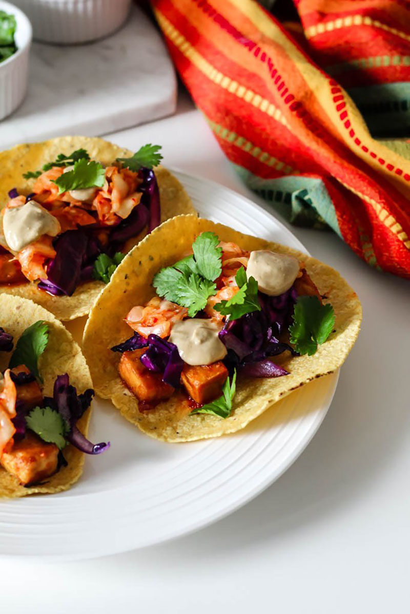 Gochujang Tofu and Kimchi Tacos | Up Beet Kitchen