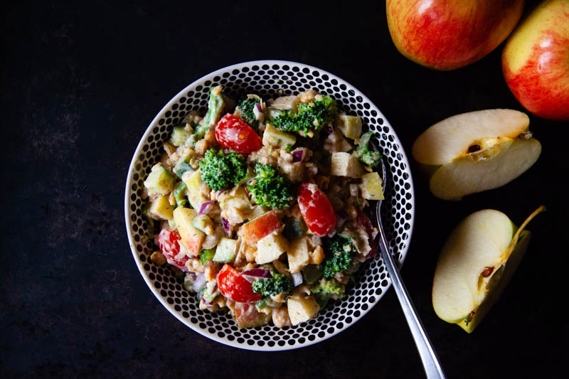 Chickpea Apple Salad with Broccoli | Food Bloggers of Canada