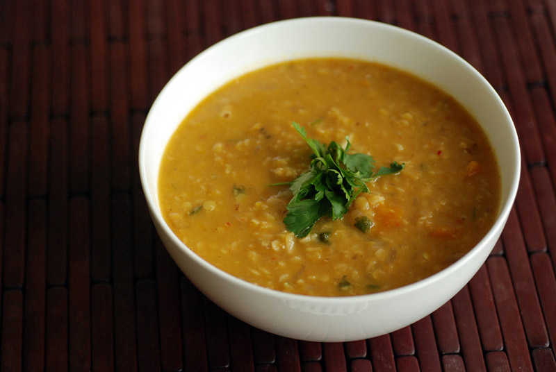 Kabocha Squash, Coconut and Lentil Soup