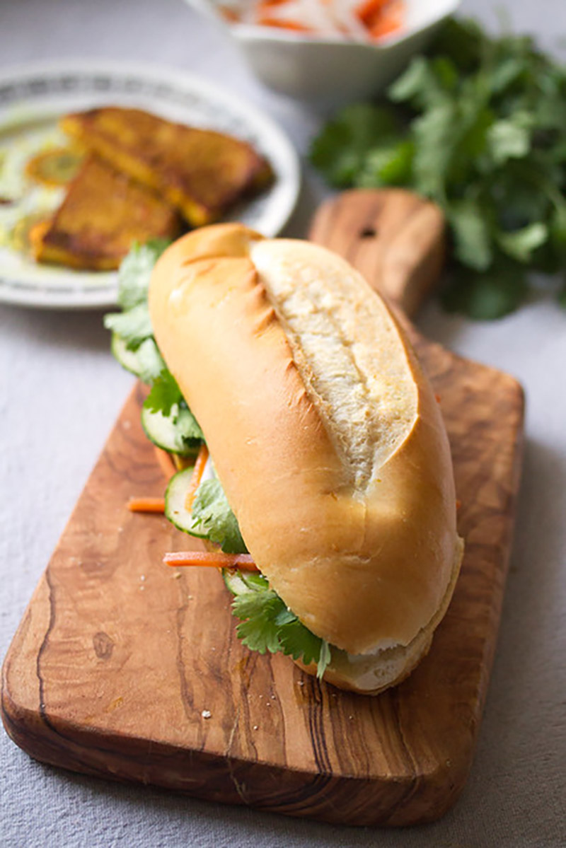 Lemongrass Tofu Banh Mi Sandwich