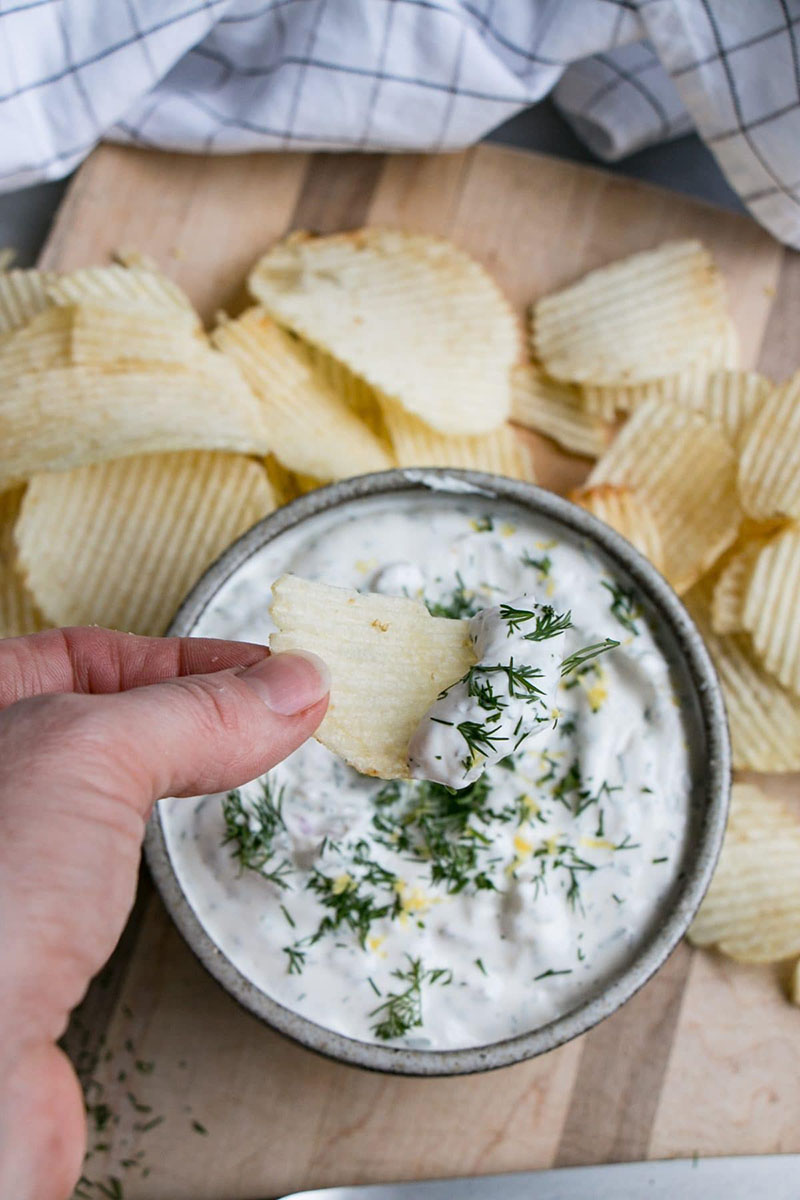 Dill and Shallot Lemon Yogurt Dip | My Kitchen Love