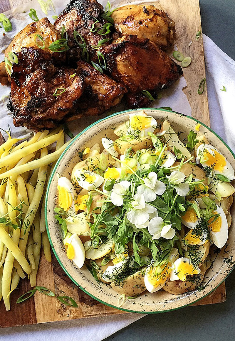 New Potato Salad with Chicken and Fresh Green Beans