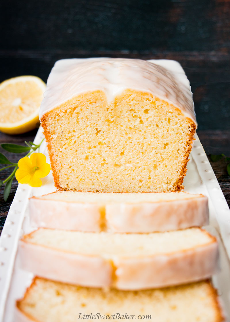 sliced lemon pound cake