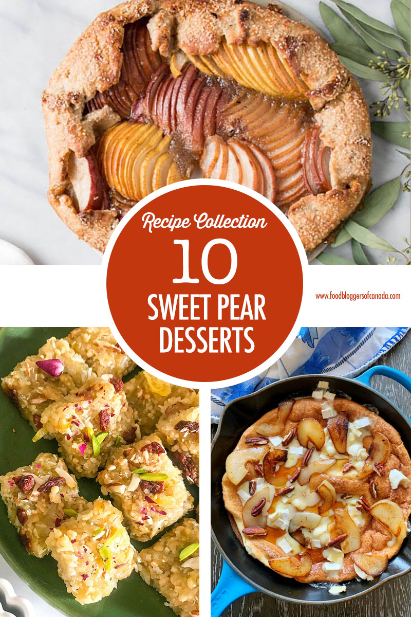 Collage of pear desserts