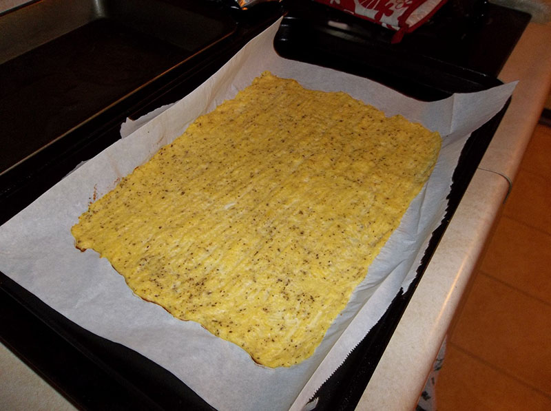 rolled out spaghetti squash pizza crust