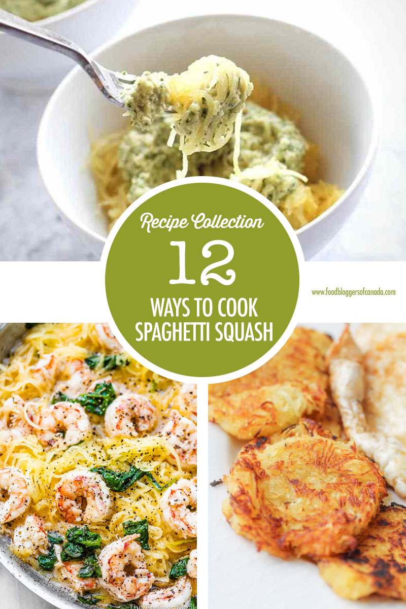 Collage of three spaghetti squash dishes