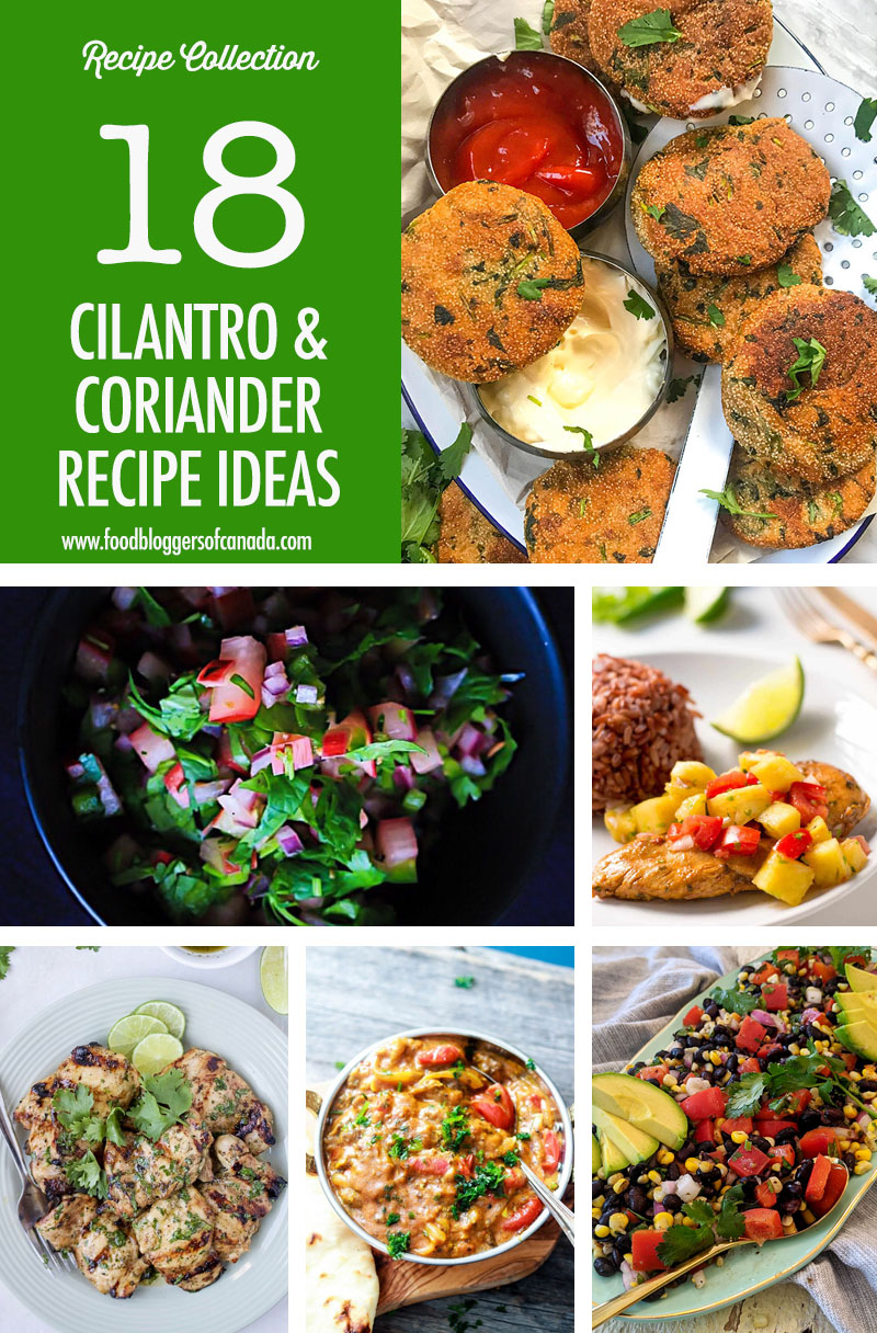 Collage of cilantro recipes