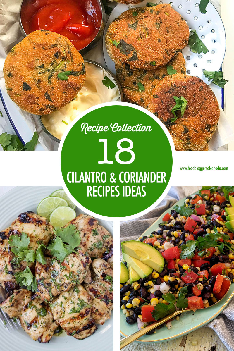 Collage of recipes using cilantro