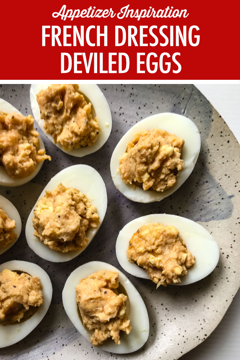 a platter of French Dressing Deviled Eggs