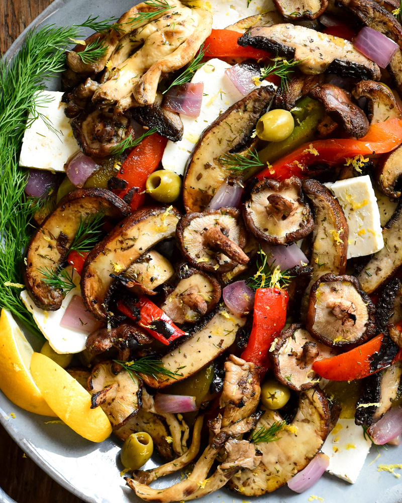 Mediterranean Grilled Mushroom Salad