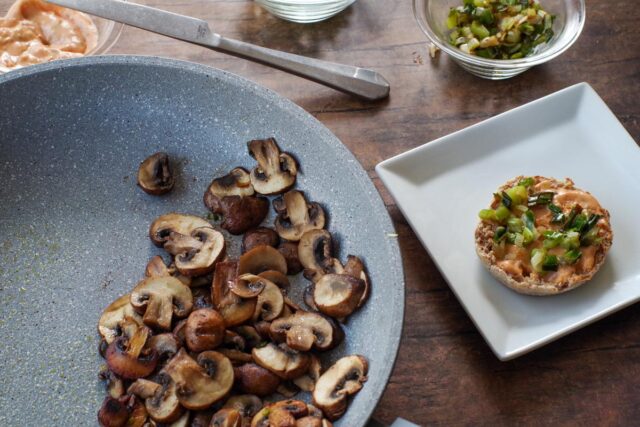 Sauteed mushrooms on a plate