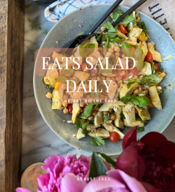 Artichoke, basil and tomato salad.