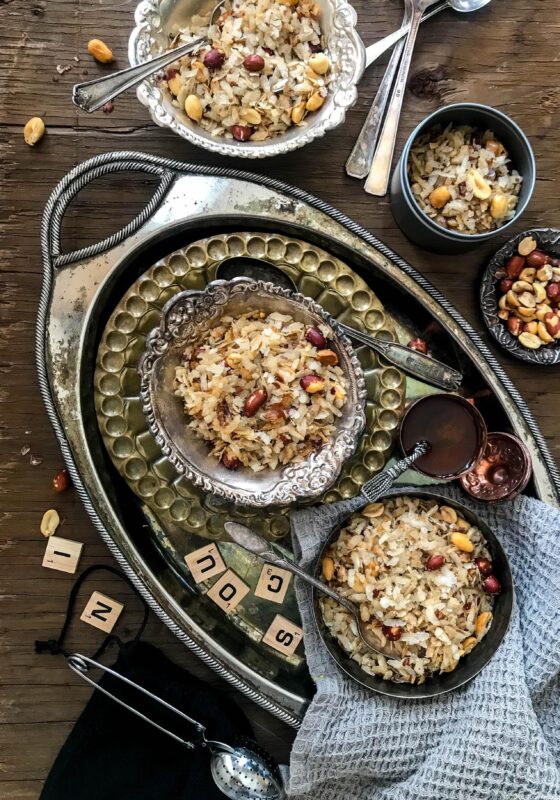 Sweetened flattened rice mitha poha mishti chirey