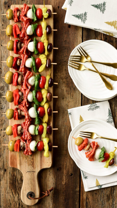 Antipasto skewers.
