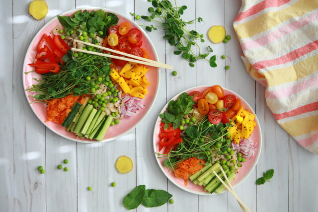 Chopped veggies on a plate