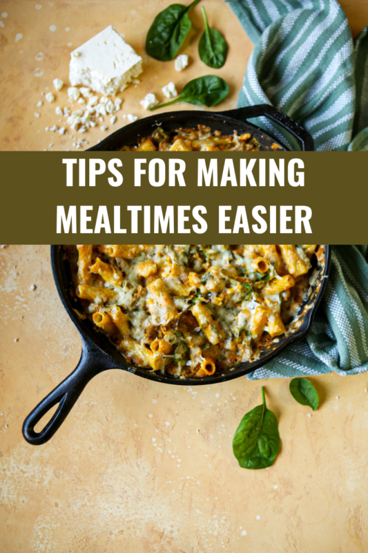 Butternut squash rigatoni on frying pan.
