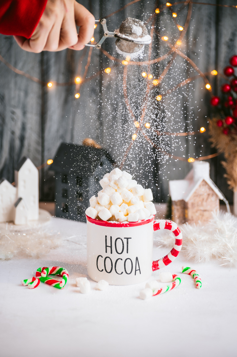 Hot chocolate with marsmallows.