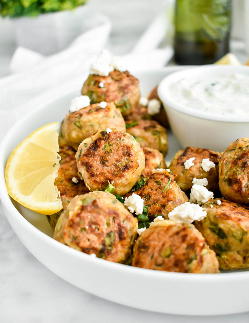 Greek Spanakopita Chicken Meatballs