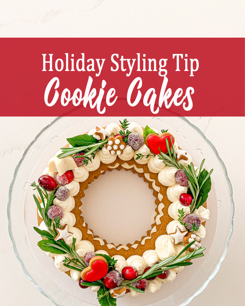 Cookie cake with frosting and fruits