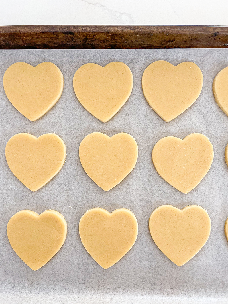 Unbaked heart cookie