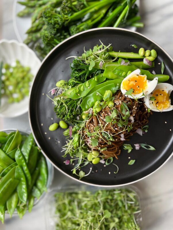 Mixed Greens with hard boiled egg.