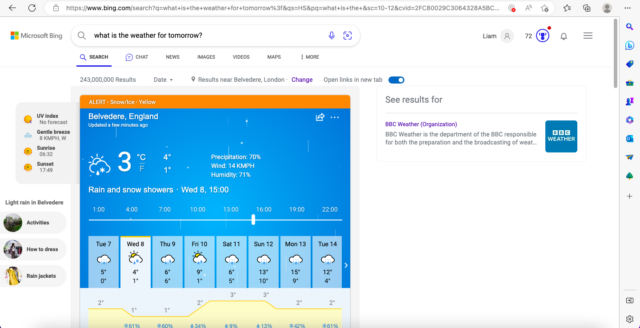 Weather temperatures