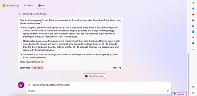 Getting answers from chatbots